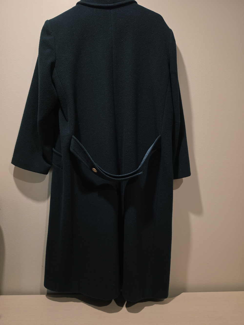 Vintage 80s Forecaster Pure Wool Coat Emerald Green ILGWU Union Made 14 44" Long - Picture 2 of 10